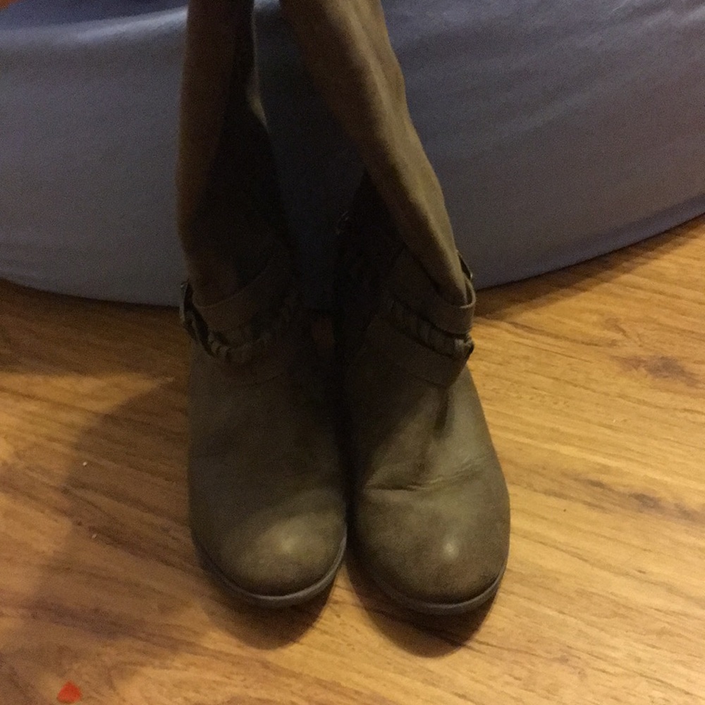 Sugar Brown Leather Boots, girls size 3